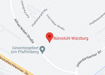 Google Anfahrt zu Bürostuhl Würzburg
